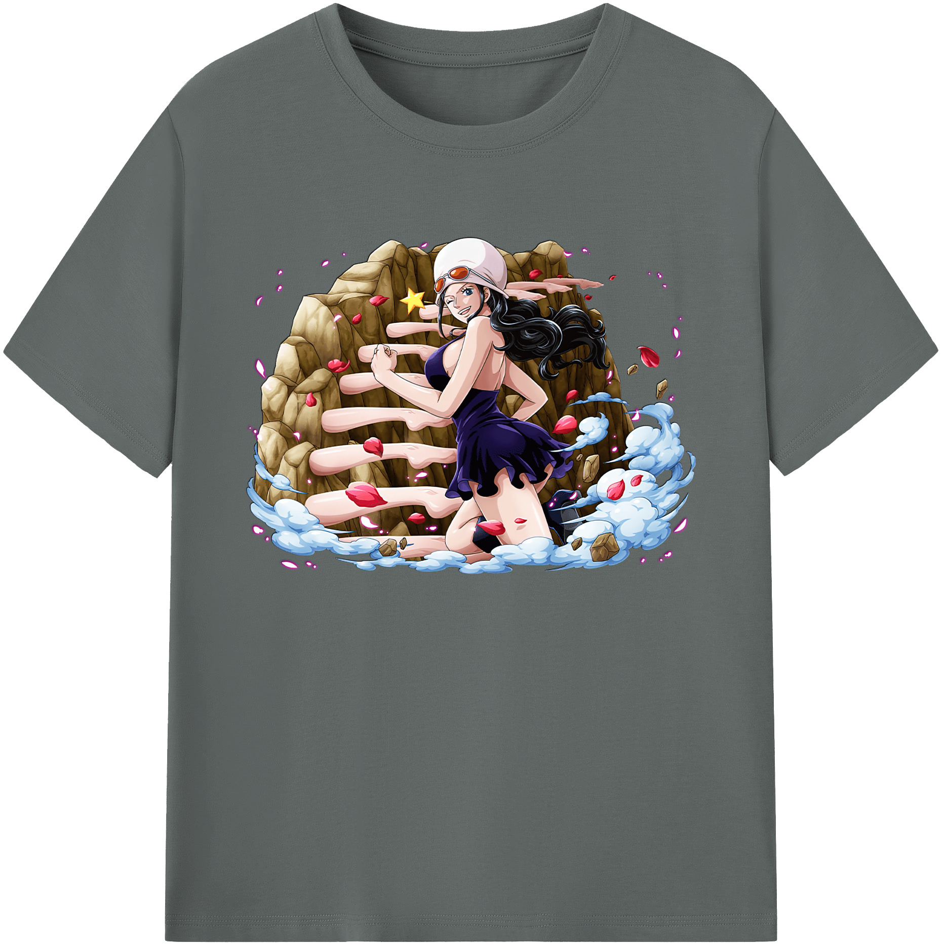 ワンピース ニコ・ロビン ONE PIECE Nico Robin 綿100％ メンズ半袖Tシャツ｜肌触りやわらか＆通気性